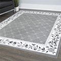 Home Dynamix Home Dynamix 769924532195 5 ft. 2 in. x 7 ft. 4 in. Lyndhurst Sheraton Area Border Rug - Gray & Ivory 769924532195